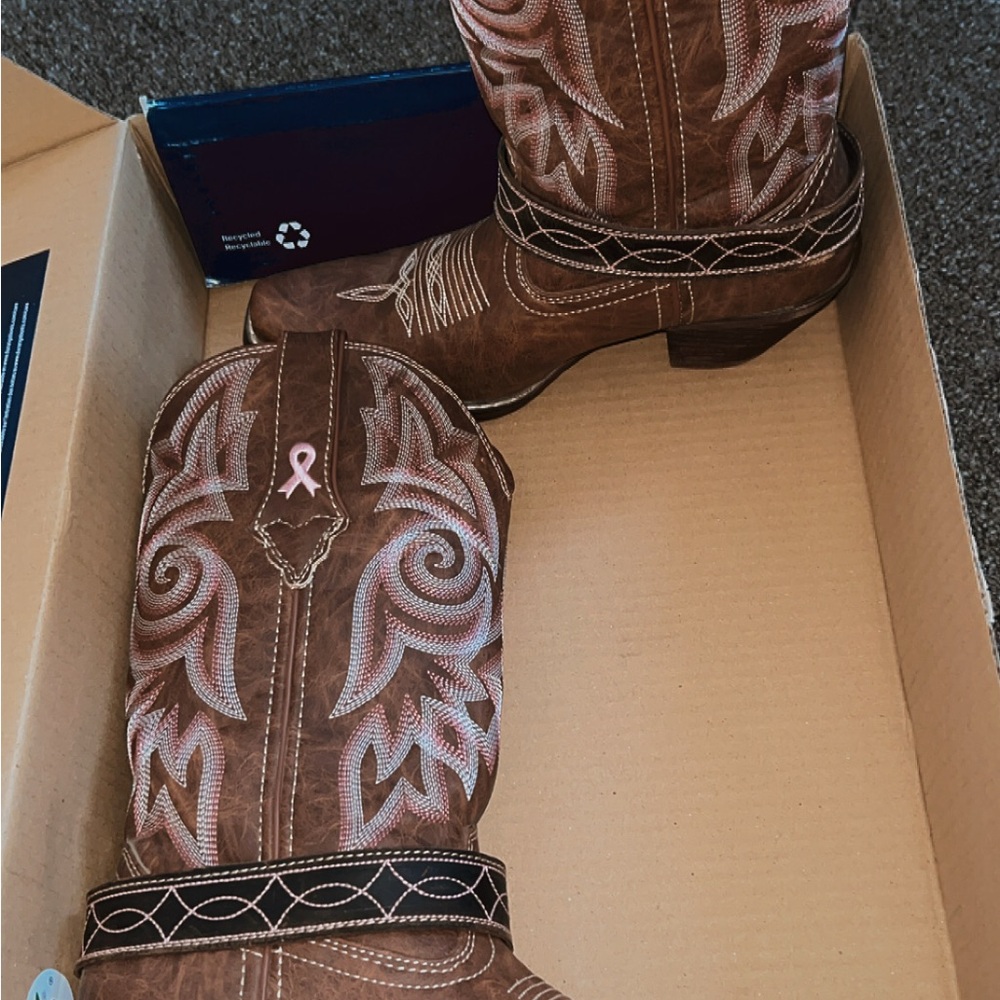 Breast Cancer Awareness Cowboy Boots